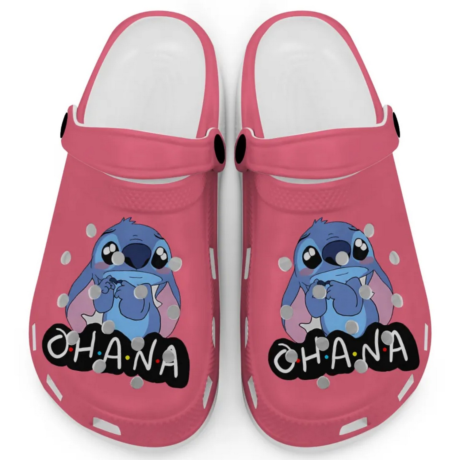 Cute Ohana Stitch Cartoon Chili Crocs Crocband Clogs Shoes Comfortable For Men Women and Kids