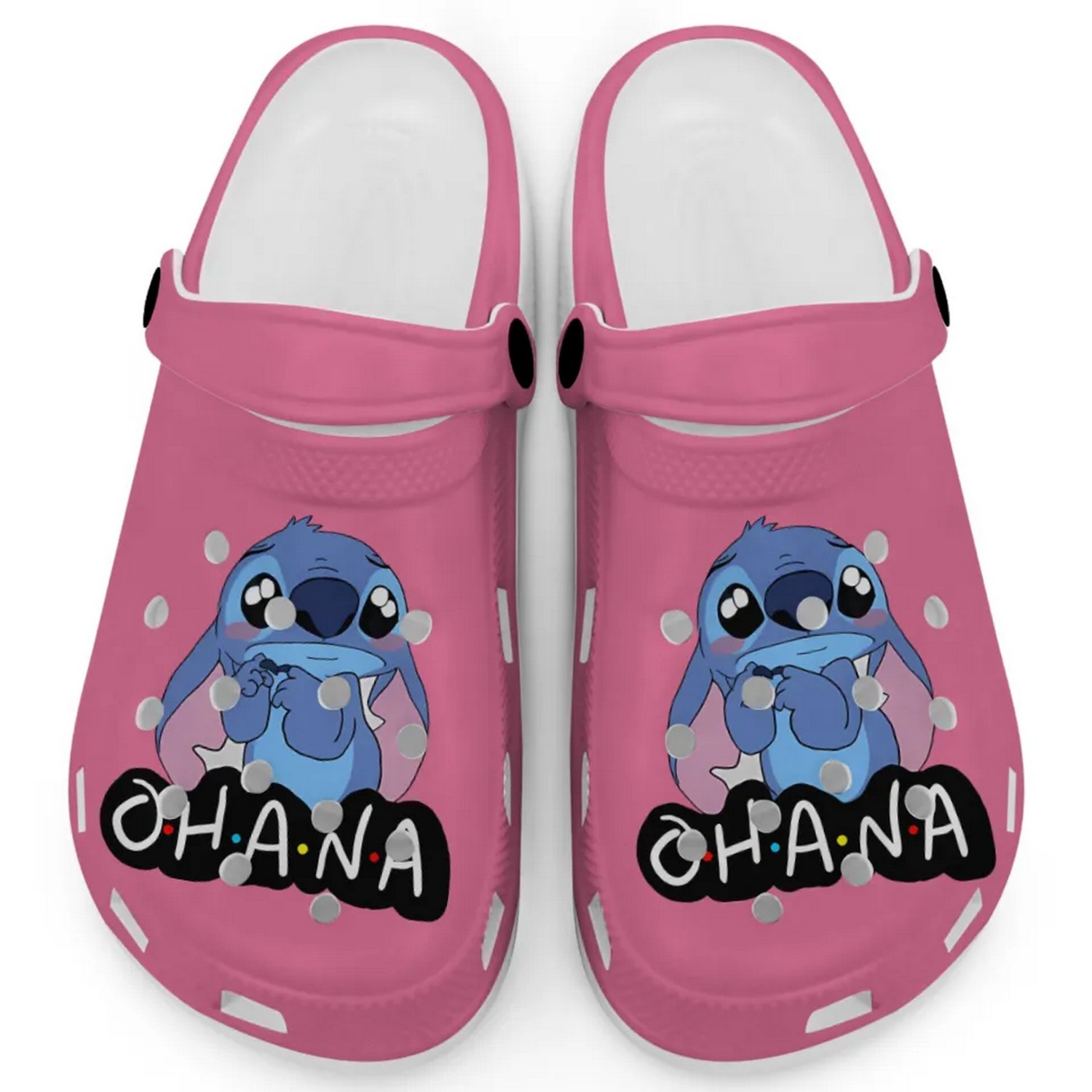 Cute Ohana Stitch Cartoon Crunchberry Crocs Crocband Clogs Shoes Comfortable For Men Women and Kids