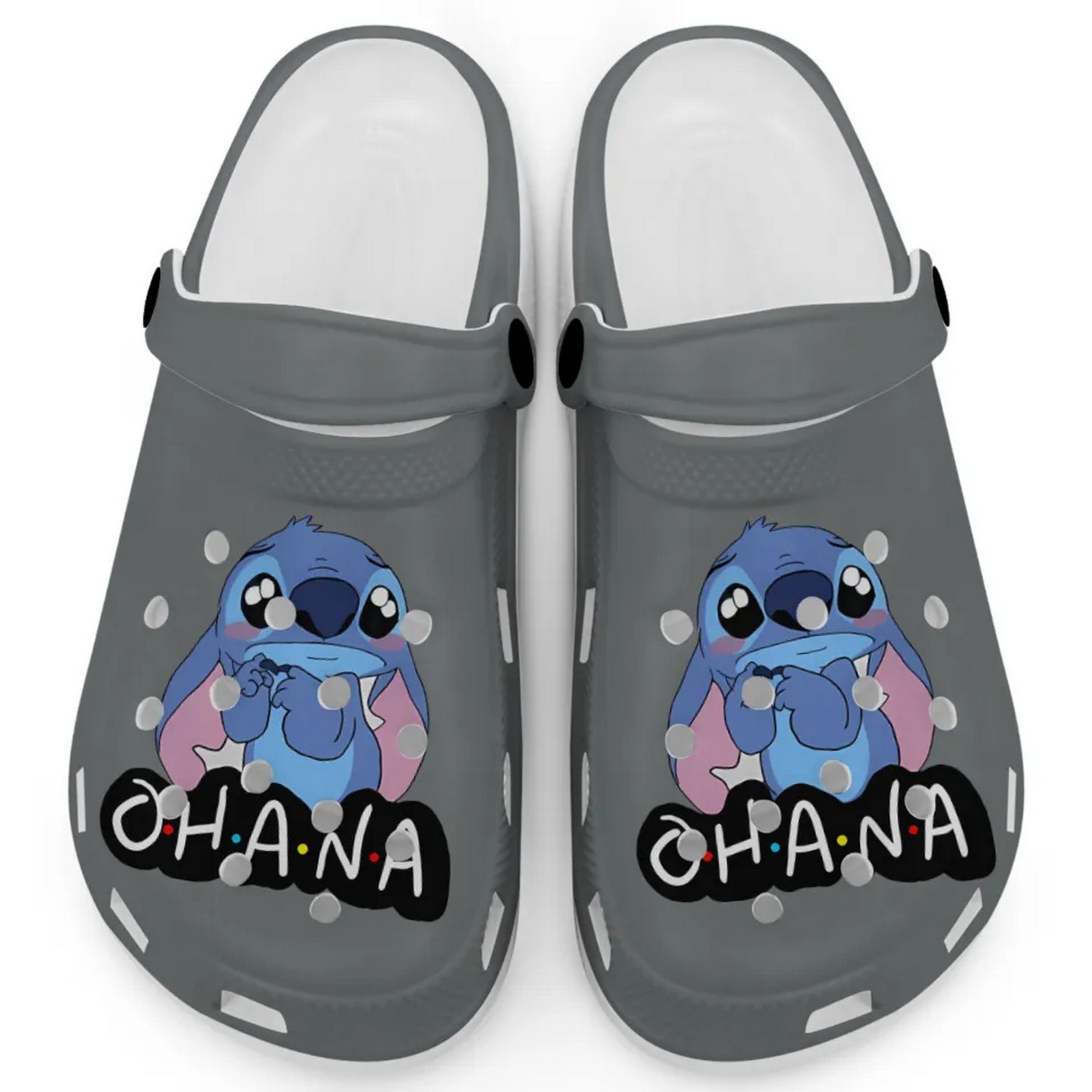 Cute Ohana Stitch Cartoon Granite Crocs Crocband Clogs Shoes Comfortable For Men Women and Kids
