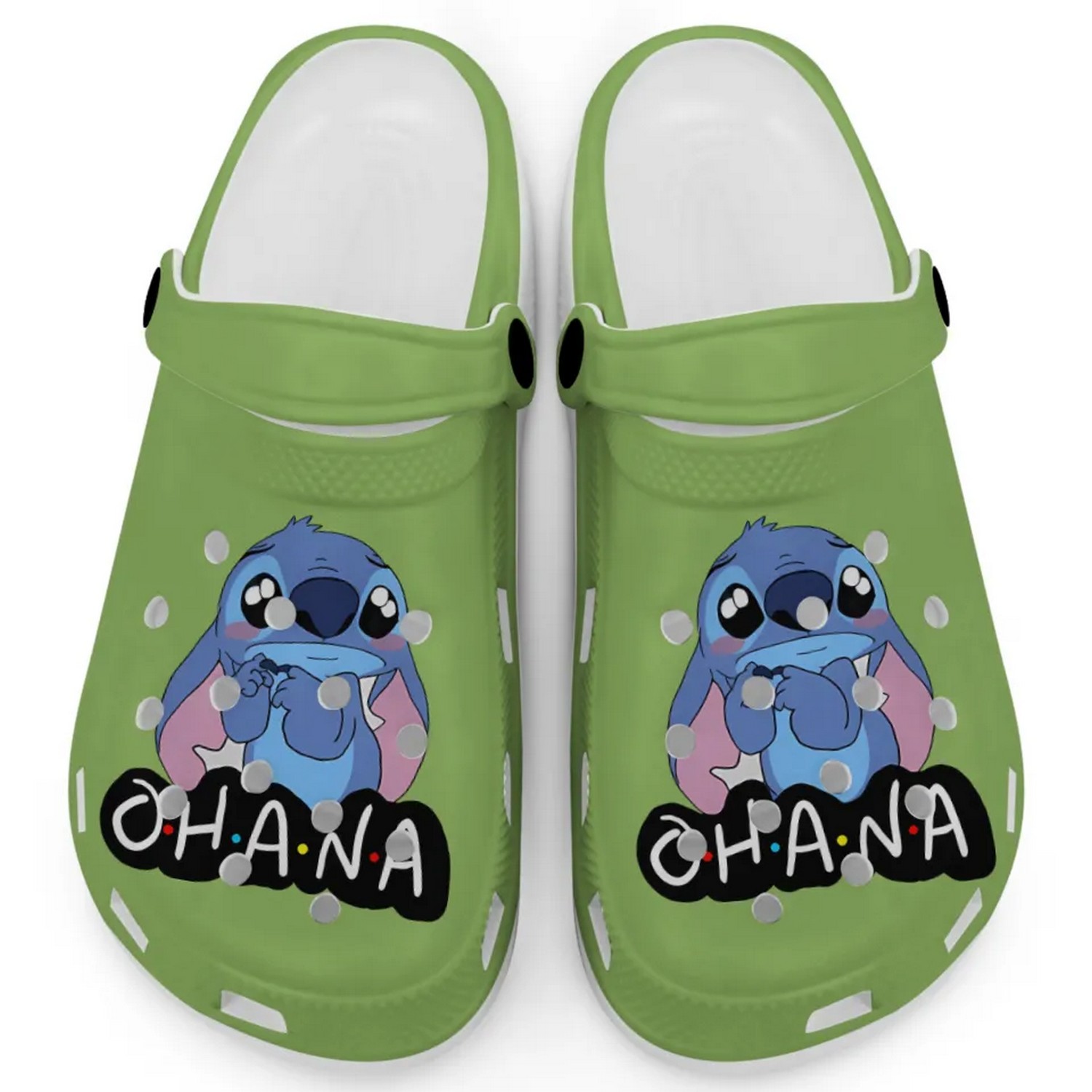 Cute Ohana Stitch Cartoon Kiwi Crocs Crocband Clogs Shoes Comfortable For Men Women and Kids