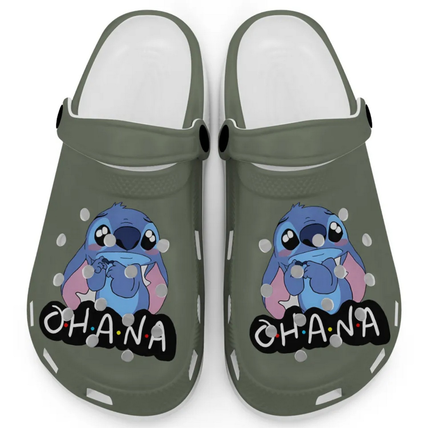 Cute Ohana Stitch Cartoon Pepper Crocs Crocband Clogs Shoes Comfortable For Men Women and Kids