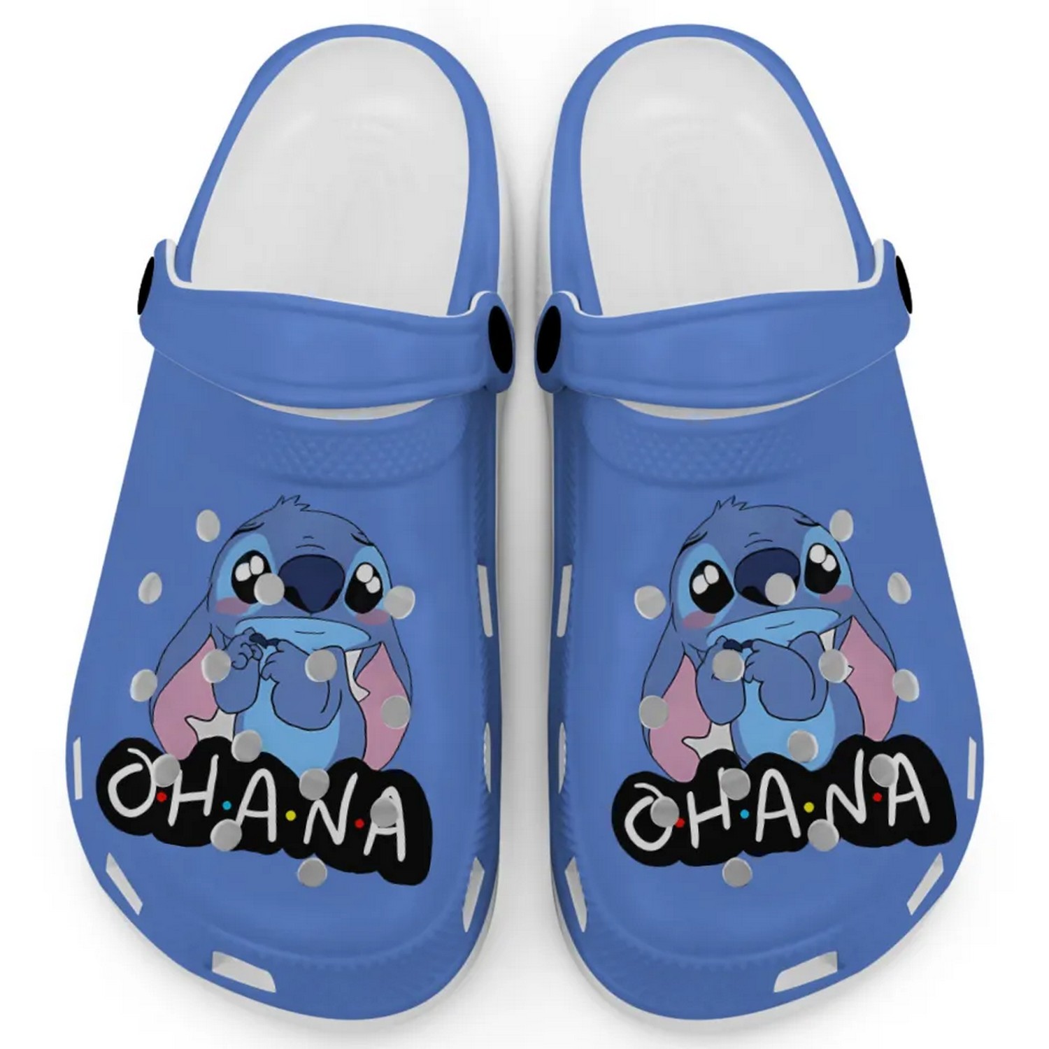 Cute Ohana Stitch Cartoon Perriwwinkle Crocs Crocband Clogs Shoes Comfortable For Men Women and Kids
