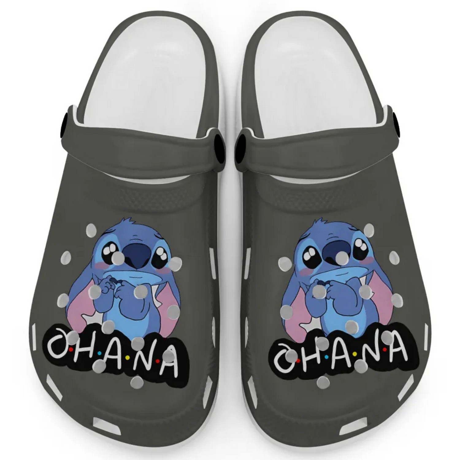 Cute Ohana Stitch Cartoon True Sage Crocs Crocband Clogs Shoes Comfortable For Men Women and Kids