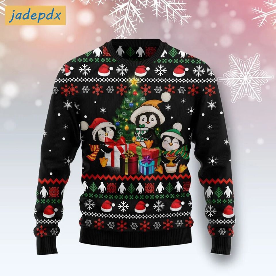 Cute Penguin Christmas Tree Ugly Sweater For Men Women, Penguin Sweater, Christmas Shirt