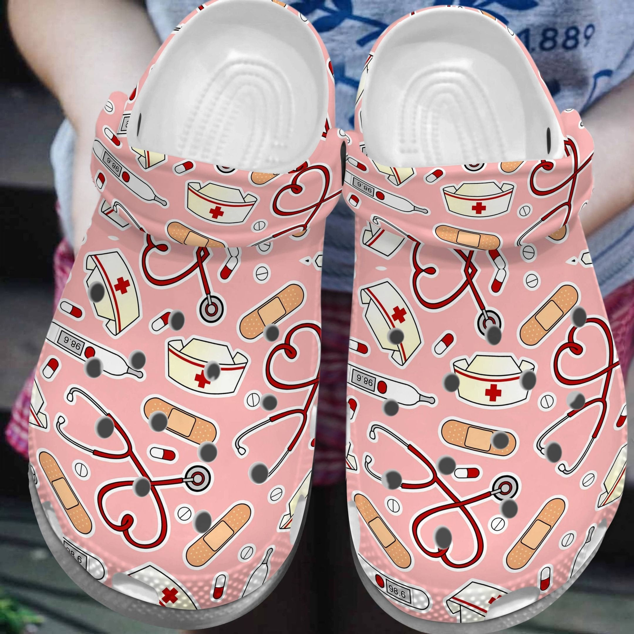 Cute Pink For Nurse Shoes - Nurse Clog Gift For Women Girl