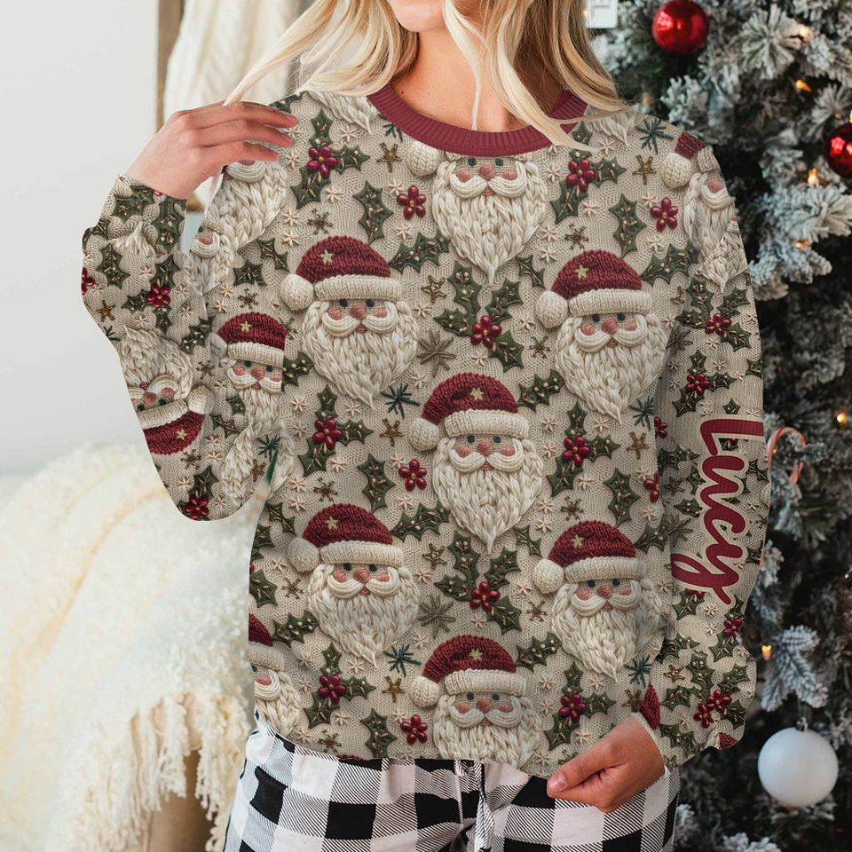 Cute Santa Christmas Personalized Christmas Ugly Sweater