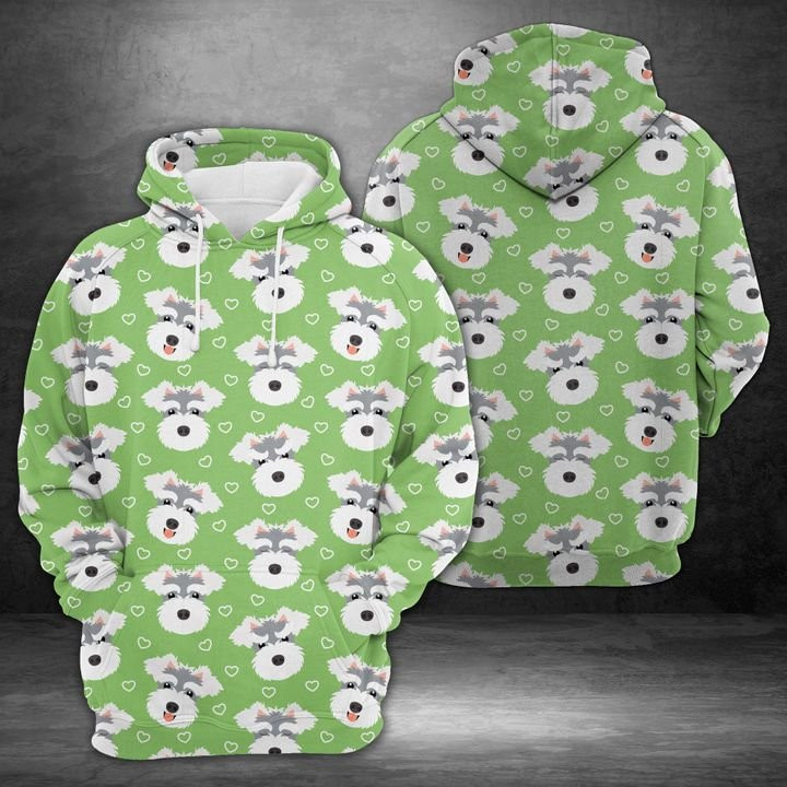 Cute Schnauzer Dog Emoticons 3D All Over Print Hoodie, Zip Hoodie