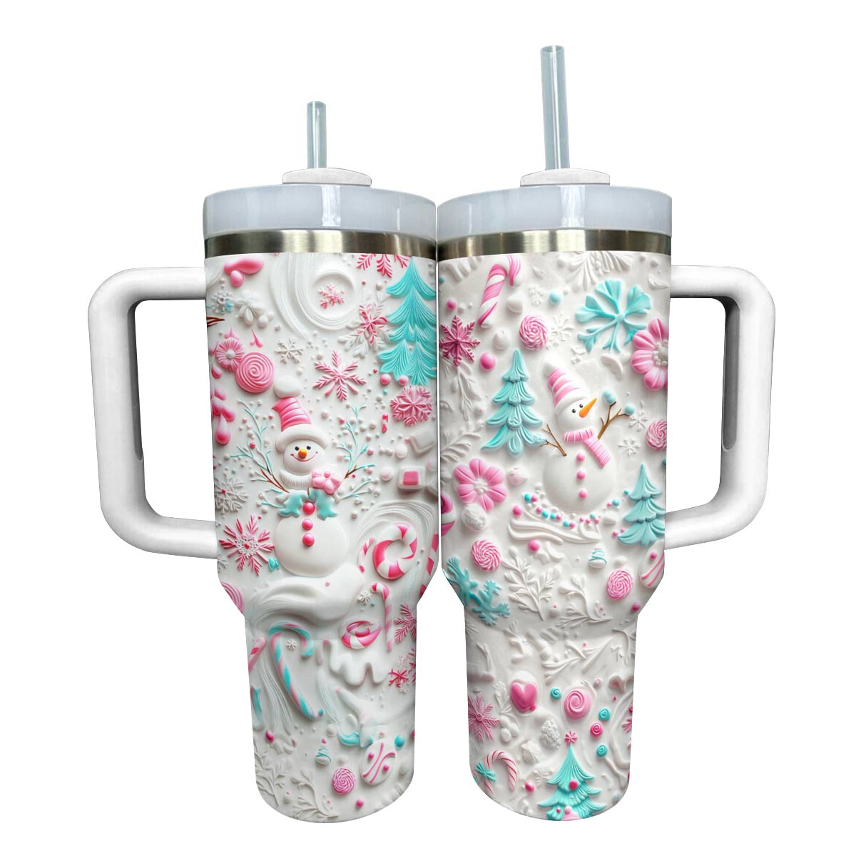 Cute Snowman Lovely Christmas Custom Stanley Cup 40 oz 30 oz Tumbler With HandleTVC2301485