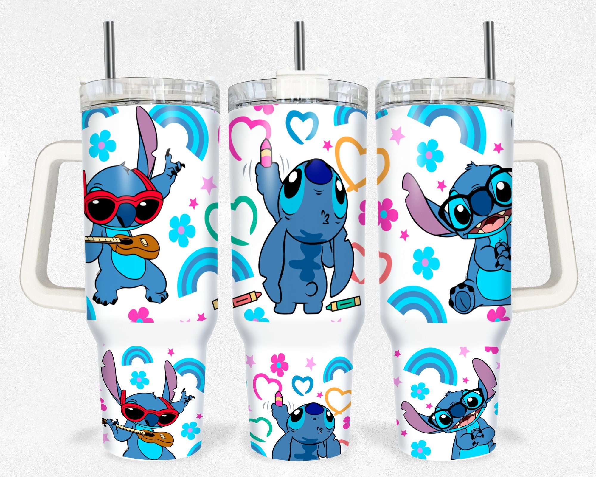 Cute Stitch Disney Cartoon Custom Stanley Cup 40 oz 30 oz Tumbler With HandleTVC2301156