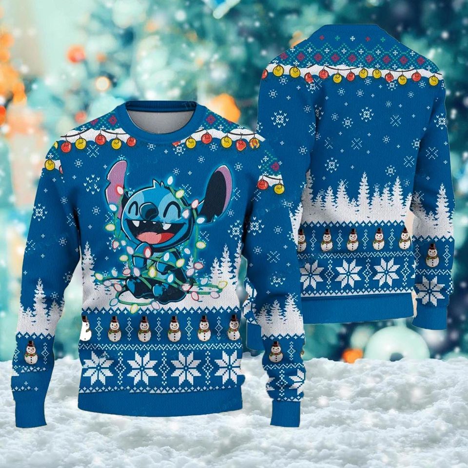 Cute Stitchmas Ugly Christmas Sweater, Ailen Movie Character Xmas