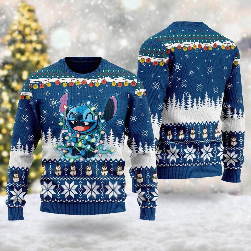 Cute Stitchmas Ugly Sweatshirt, Ailen Movie Character Xmas Ugly Sweatshirt