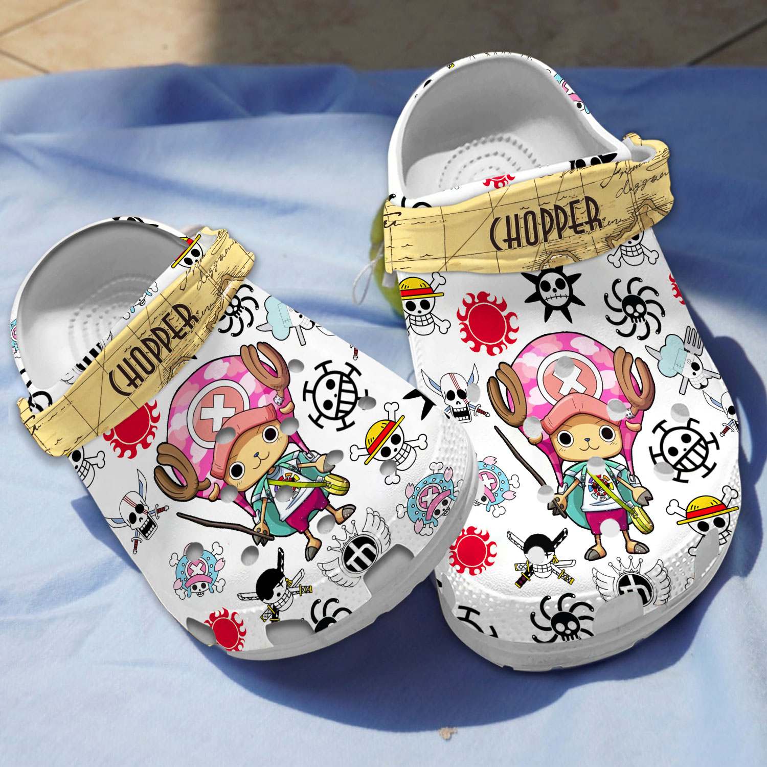 Cute Tony Tony Chopper One Piece Anime Crocs Crocband Clogs Shoes Comfortable For Men Women and Kids