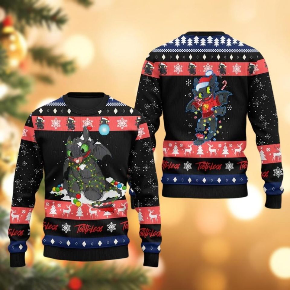 Cute Toothless Ugly Christmas Sweater, How To Train Your Dragon