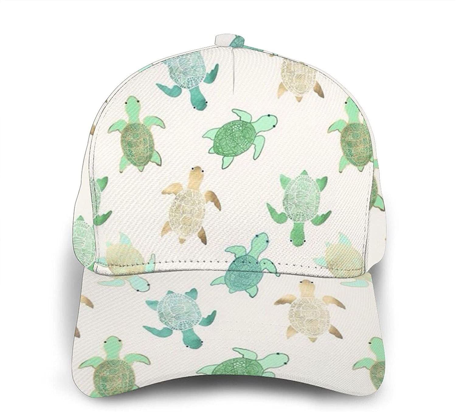 Cute Turtle Print Classic Baseball 3D Cap Adjustable Twill Sports Dad Hats For Unisex Trucker Hats Custom Hats Gifts For Men & Women