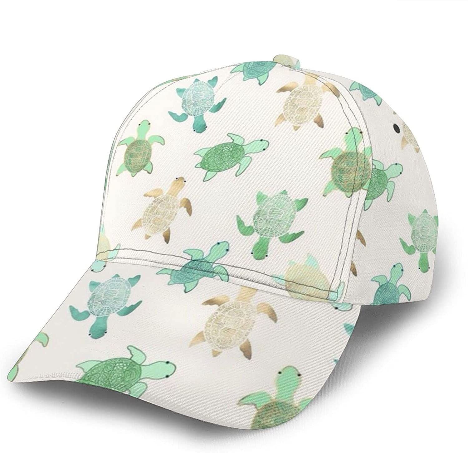 Cute Turtle Print Classic Baseball 3D Cap Adjustable Twill Sports Dad Hats For Unisex Trucker Hats Custom Hats Gifts For Men & Women