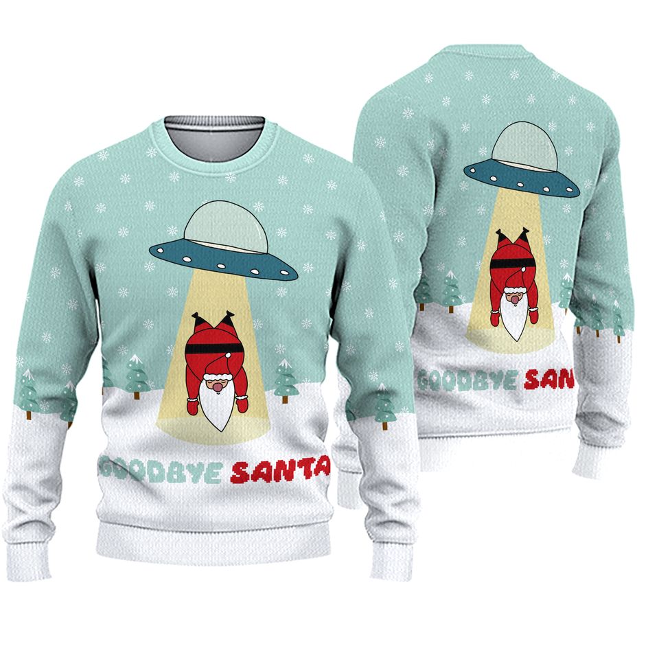 Cute Xmas Ugly Sweater Goodbye Santa Ugly Christmas Sweater