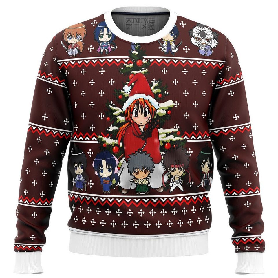 Cute Xmas Ugly Sweater Samurai Ugly Christmas Sweater