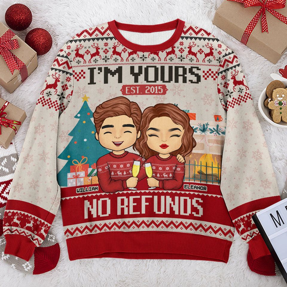 Cuter Than Cupid - Couple Personalized Ugly Sweatshirt - Christmas Gift For Husband Wife, Anniversary