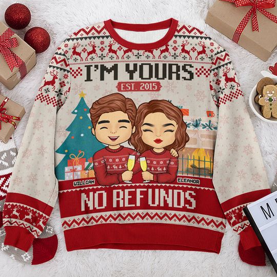 Cuter Than Cupid - Couple Personalized Ugly Sweatshirt - Christmas Gift For Husband Wife, Anniversary - Image 4