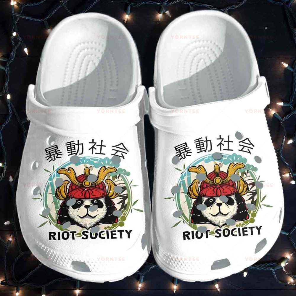 Cutie Panda Japanese Style Riot Society Panda Gift For Lover Rubber clog Shoes Comfy Footwear