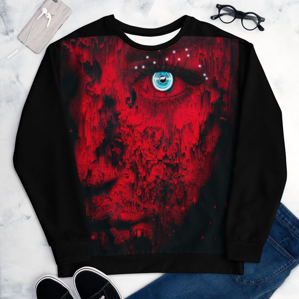 Cyberpunk Sweatshirt Unisex Sweatshirt,Dark face 3D Sweater
