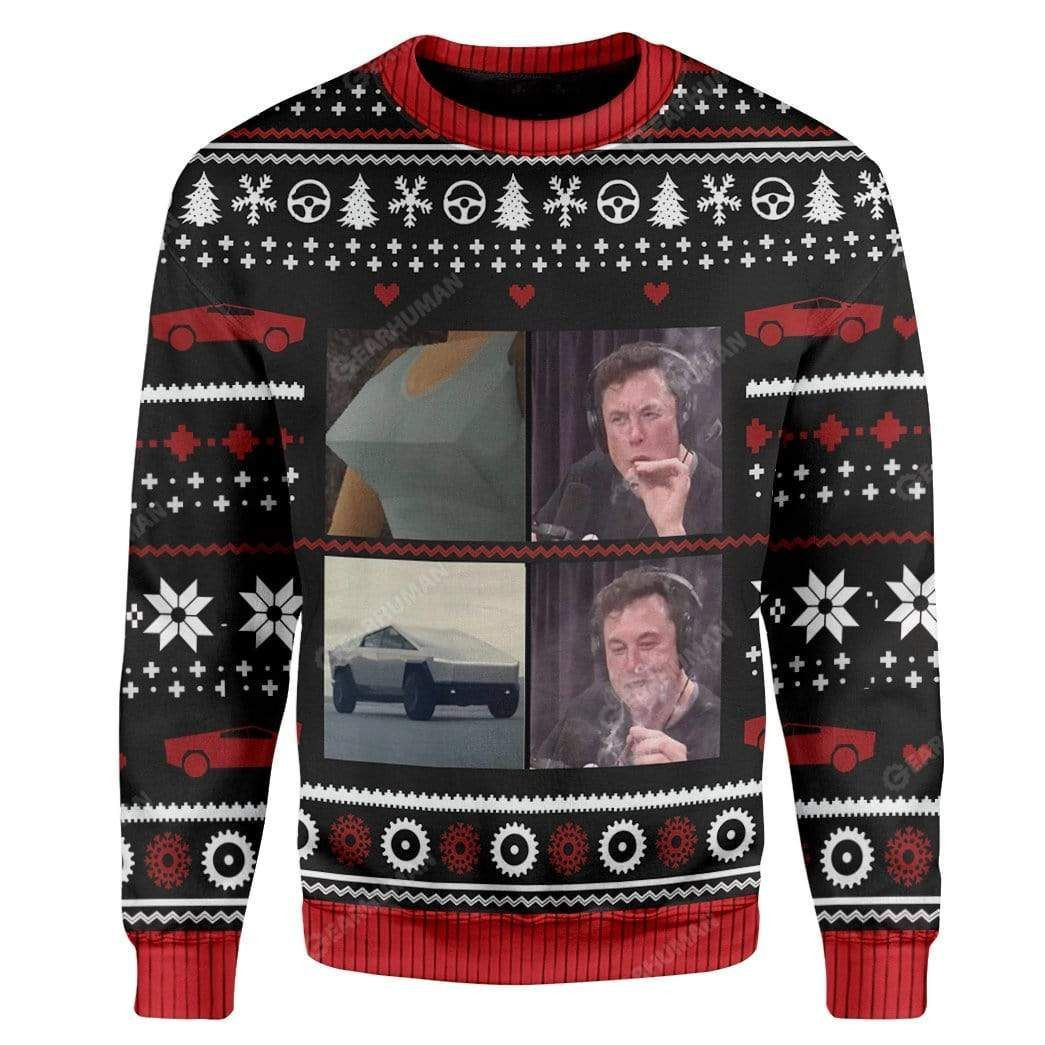 Cybertruck Lara Croft For Unisex Ugly Christmas Sweater Adult 3D Funny Matching for family