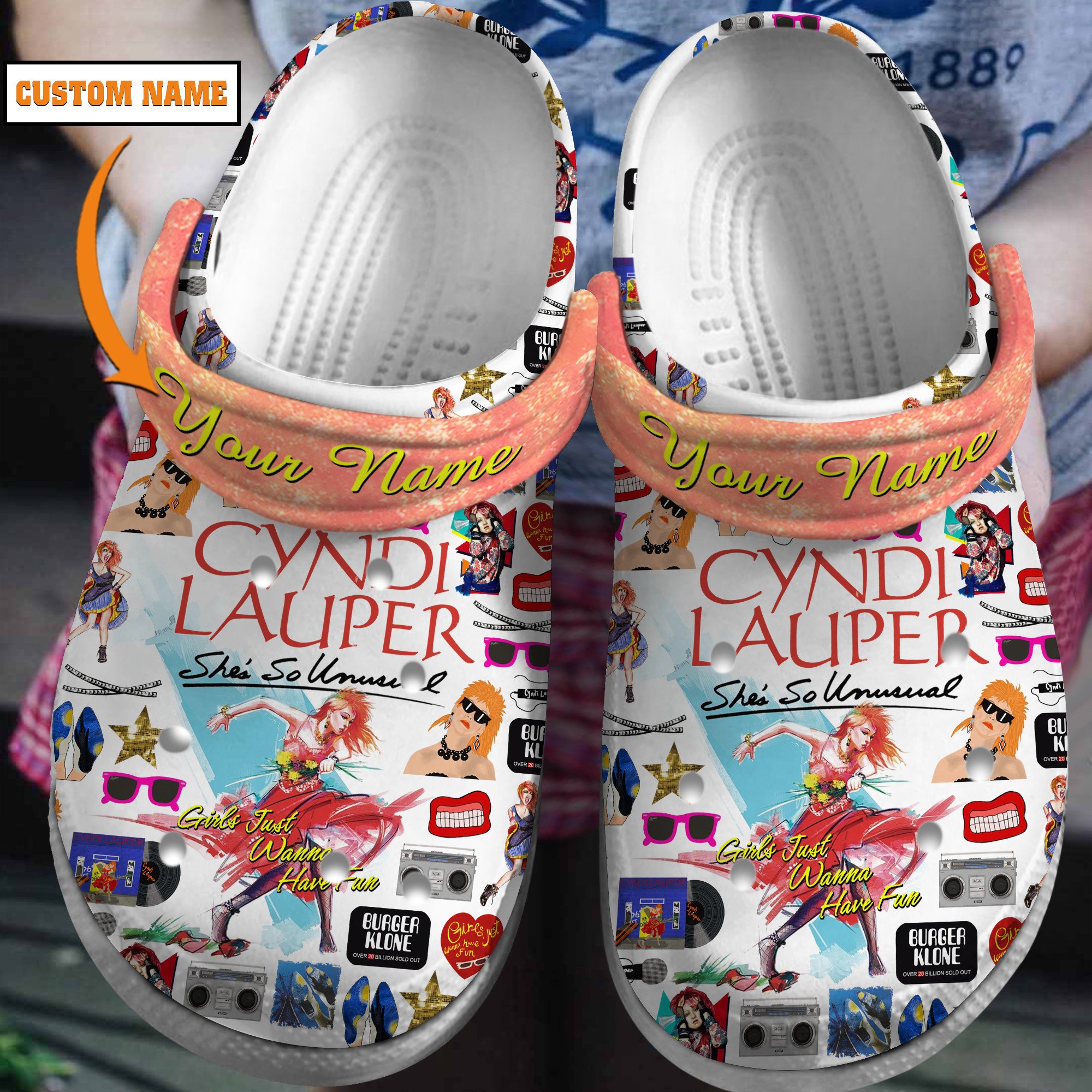 Cyndi Lauper Music Crocs Crocband Clogs Shoes Comfortable For Men Women and Kids