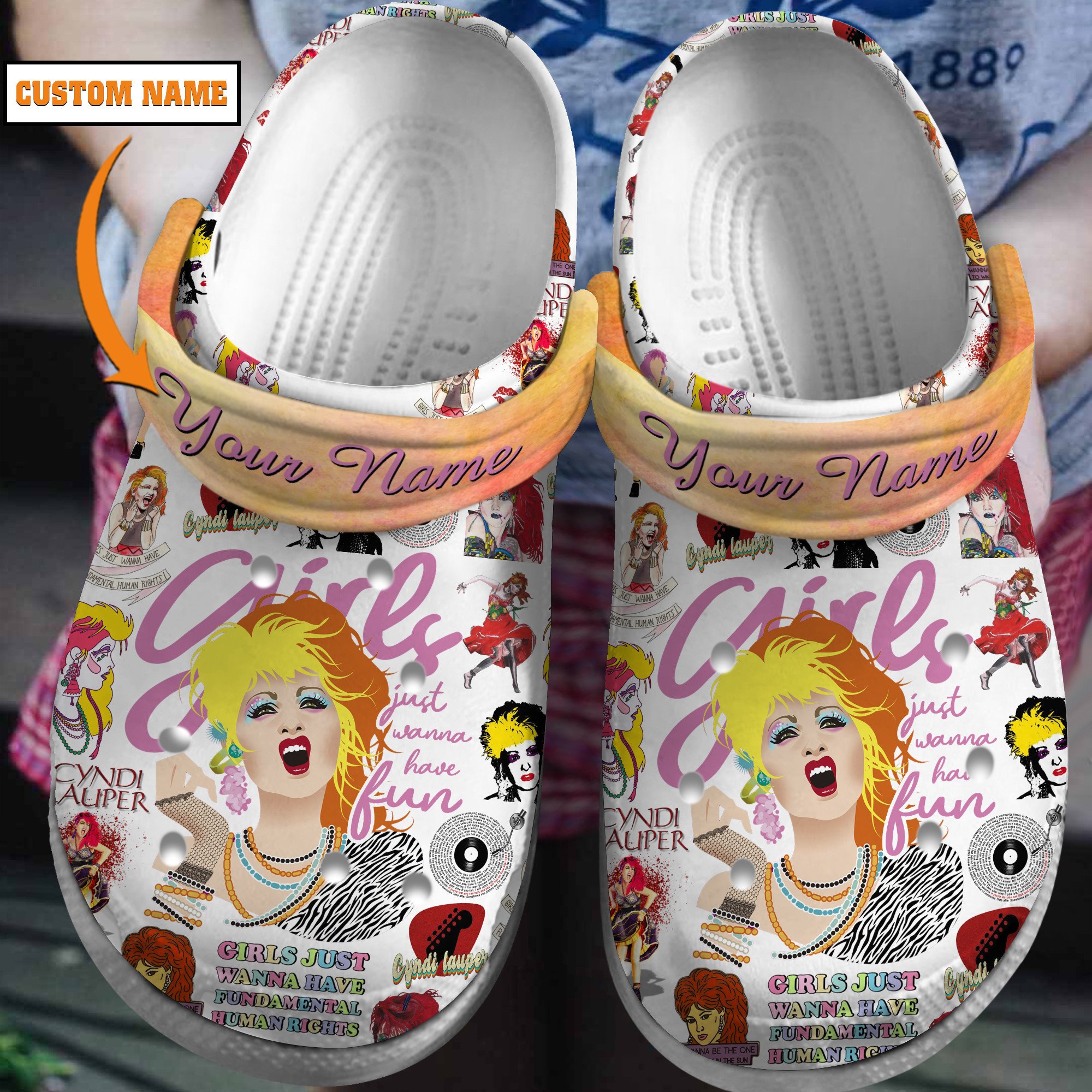 Cyndi Lauper Music Crocs Crocband Clogs Shoes Comfortable For Men Women and Kids