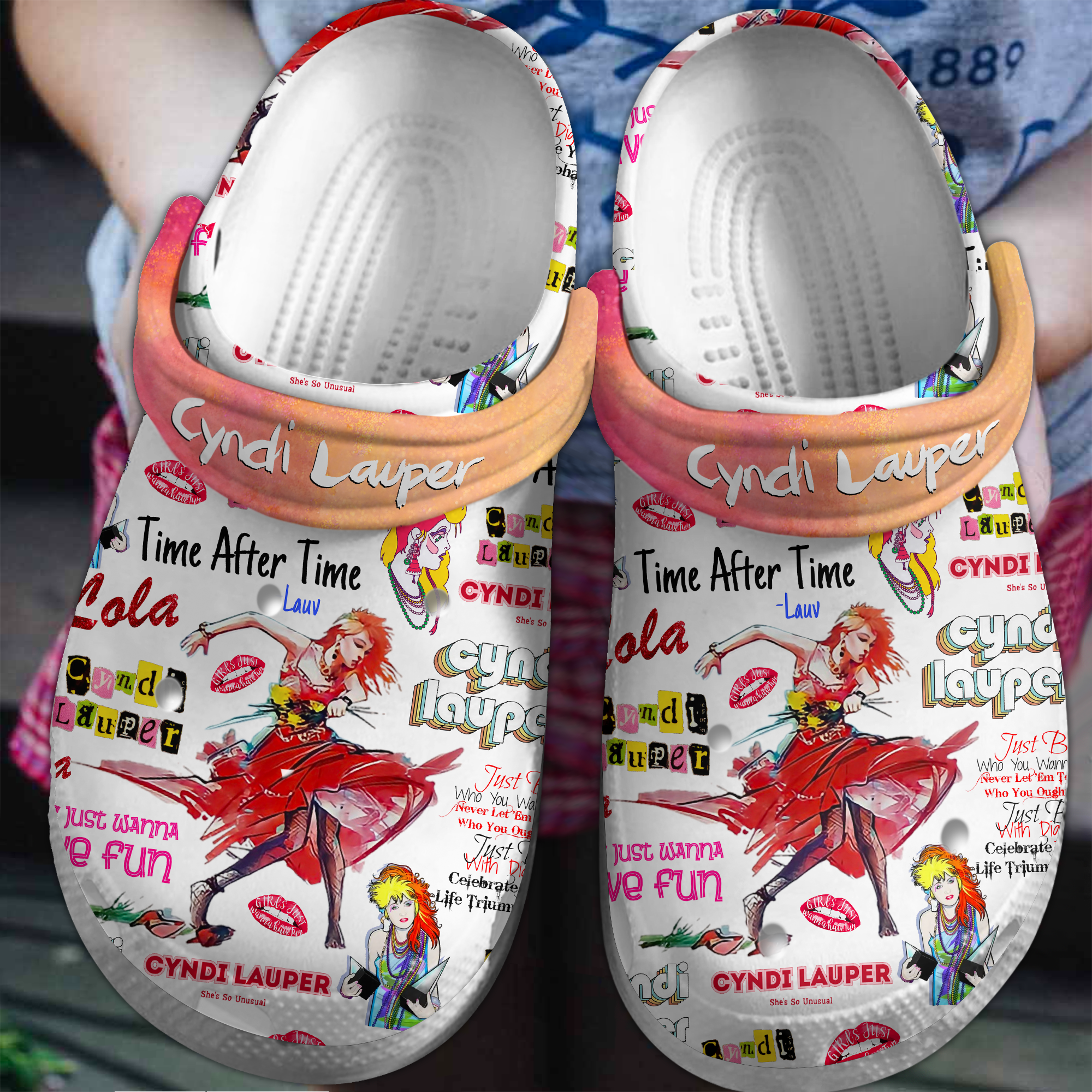 Cyndi Lauper Music Crocs Crocband Clogs Shoes Comfortable For Men Women and Kids