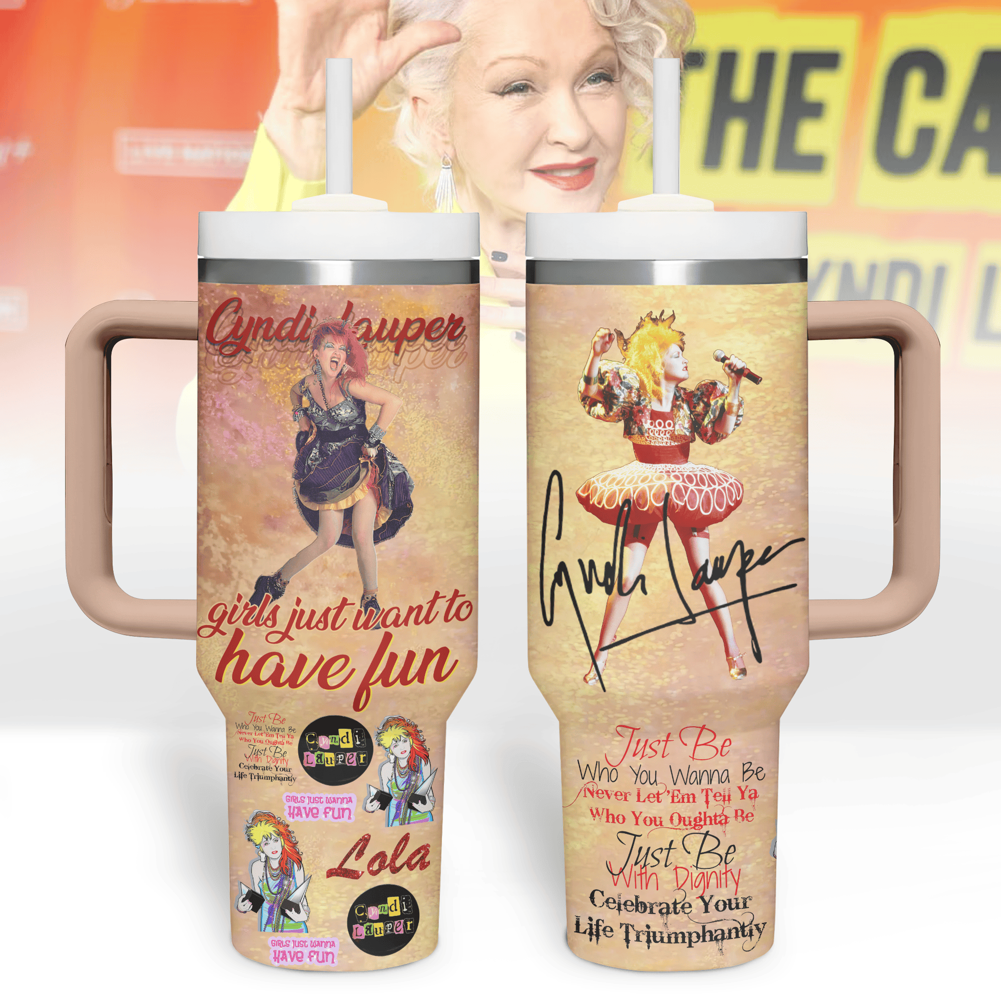 Cyndi Lauper Music Custom Stanley Cup 40 oz 30 oz Tumbler With HandleTVC2301413