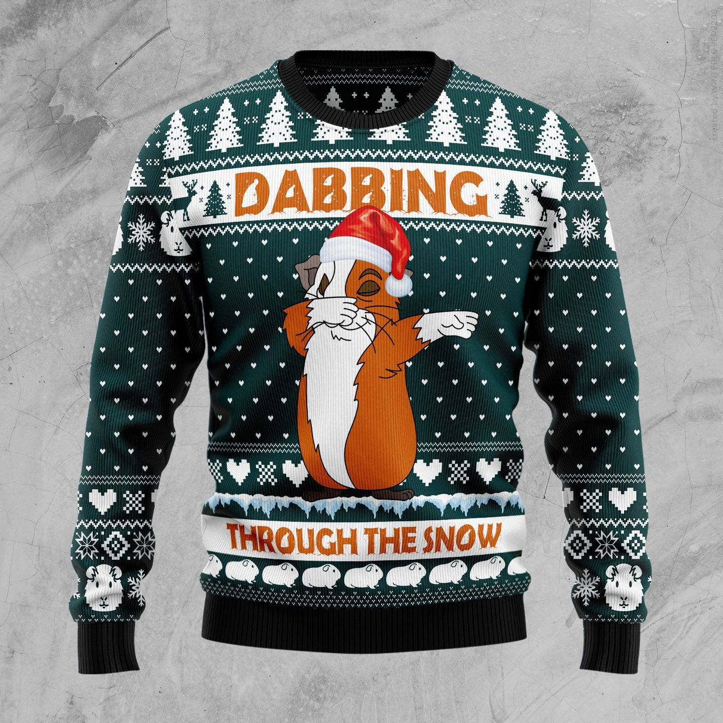 Dabbing Through The Snow Ugly Christmas Sweater Adult 3D Funny Matching for family