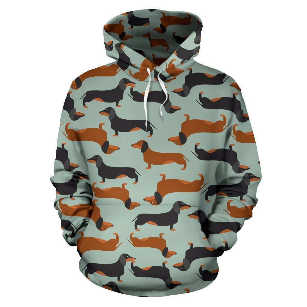 Dachshund Cute Print Pattern 3D All Over Print Hoodie, Zip Hoodie