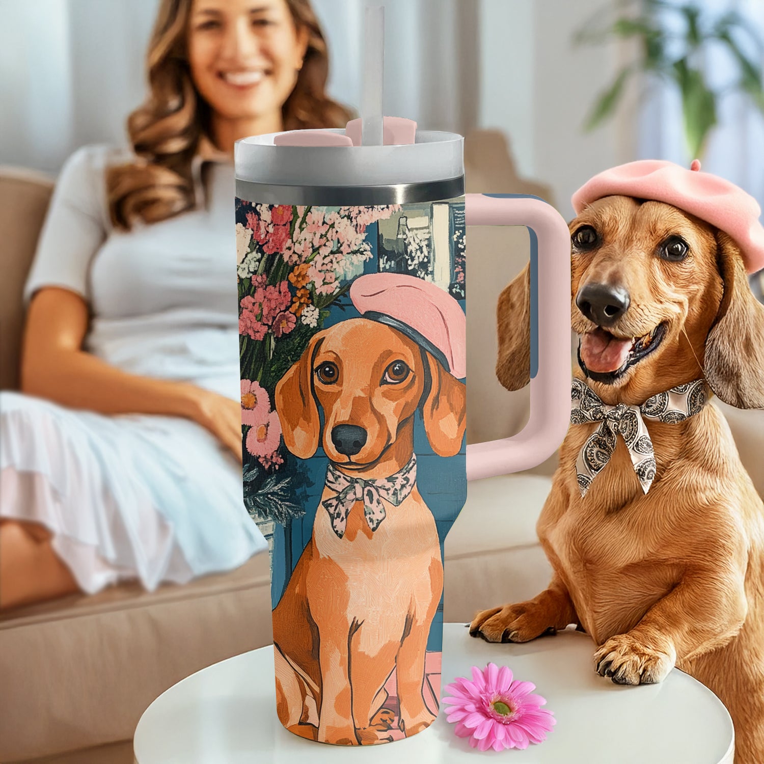 Dachshund Dog Custom Stanley Cup 40 oz 30 oz Tumbler With HandleTVC2301307 - Image 2