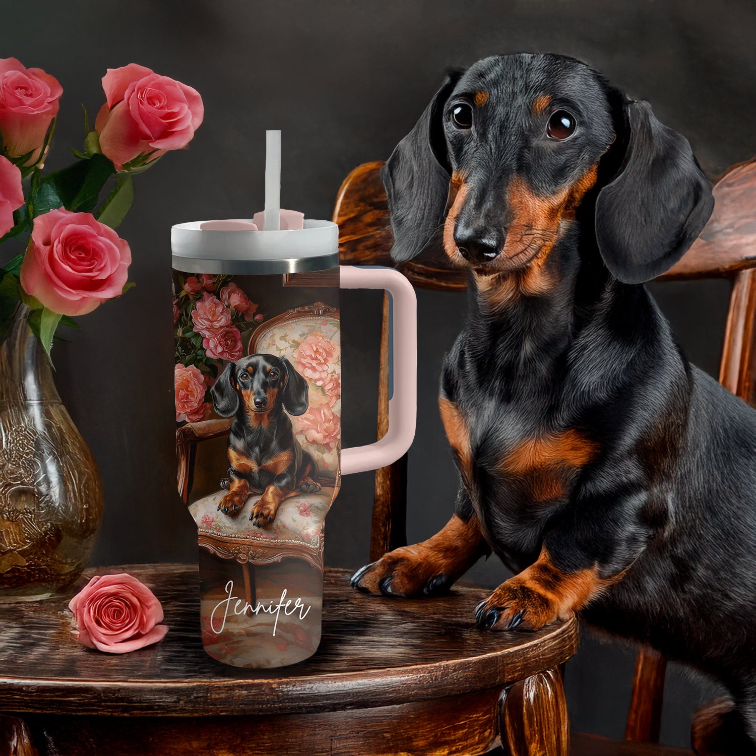 Dachshund Dog Custom Stanley Cup 40 oz 30 oz Tumbler With HandleTVC2301308 - Image 2
