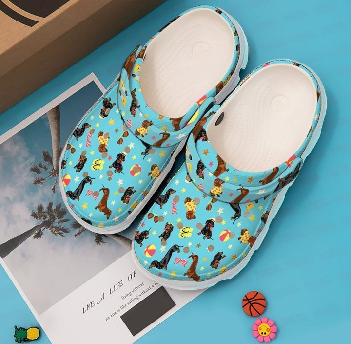 Dachshund Doxies On Vacation Classic Clogs Shoes