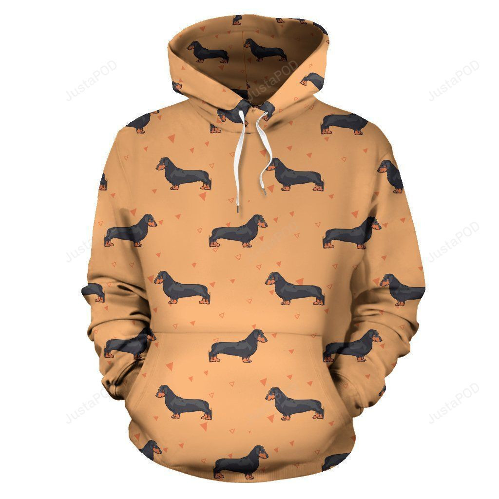 Dachshund Draw Print Pattern 3D All Over Print Hoodie, Zip Hoodie