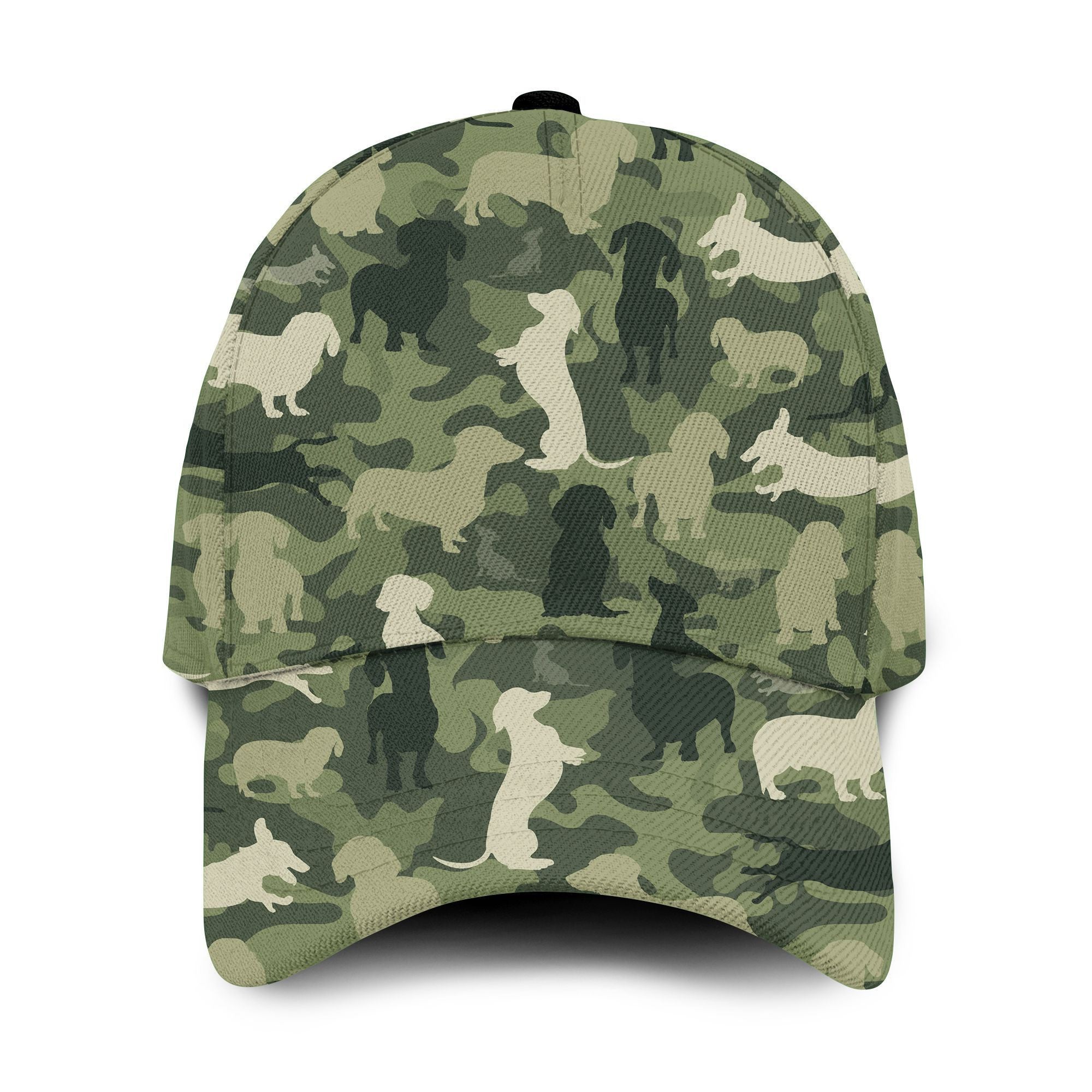 Dachshund-Green Camo Hat Classic Cap Trucker Hats Custom Hats Gifts For Men & Women