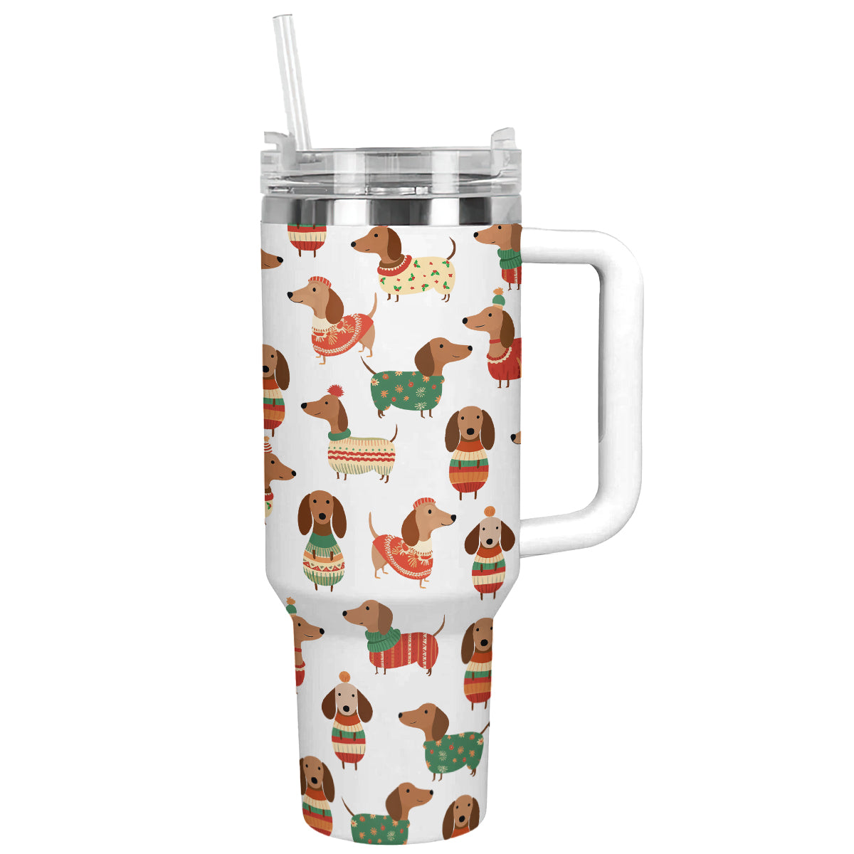 Dachshund In Christmas Sweater Custom Stanley Cup 40 oz 30 oz Tumbler With HandleTVC2301501