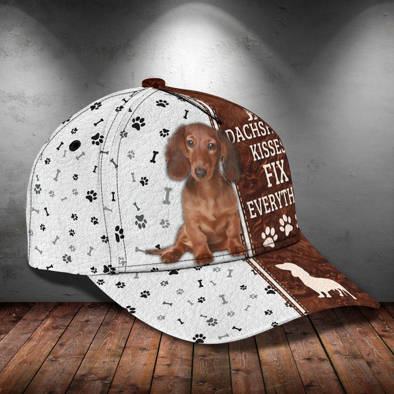 Dachshund Kisses Fix Everything Cute Trending Classic Cap Baseball Cap Trucker Hats Custom Hats Gifts For Men & Women