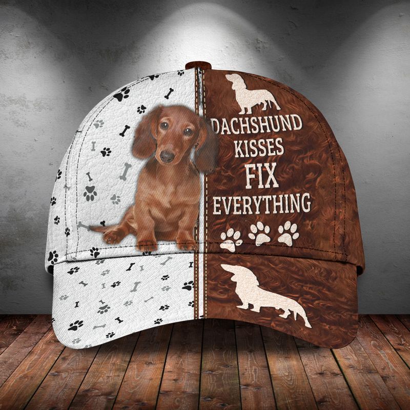 Dachshund Kisses Fix Everything Cute Trending Classic Cap Baseball Cap Trucker Hats Custom Hats Gifts For Men & Women