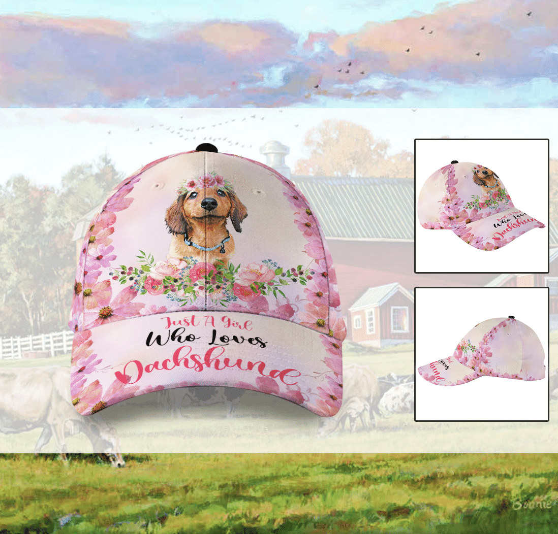 Dachshund Love Girl Hat Classic Cap Trucker Hats Custom Hats Gifts For Men & Women