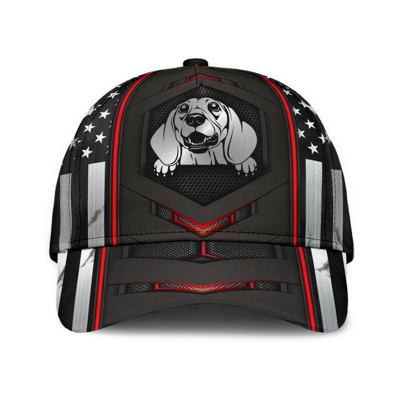 Dachshund Pattern Hat Classic Cap 3D Unisex Cap, Awareness Cap, Human Cap, Trending Cap, American Cap Trucker Hats Custom Hats Gifts For Men & Women