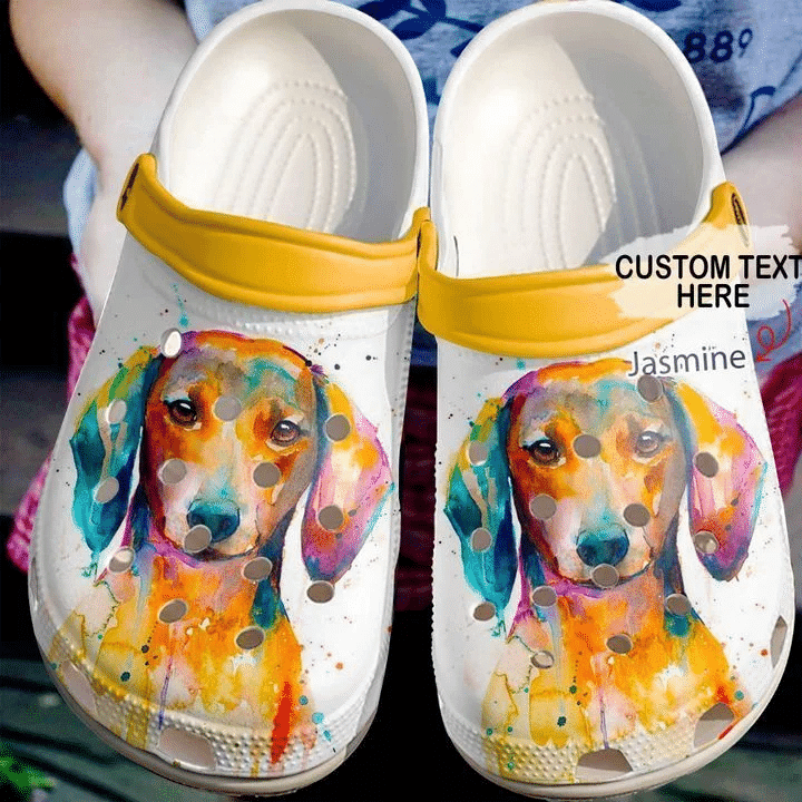 Dachshund Personalized Art Classic Clogs Shoes
