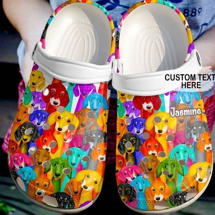 Dachshund Personalized Colorful Pattern Classic Clogs Shoes