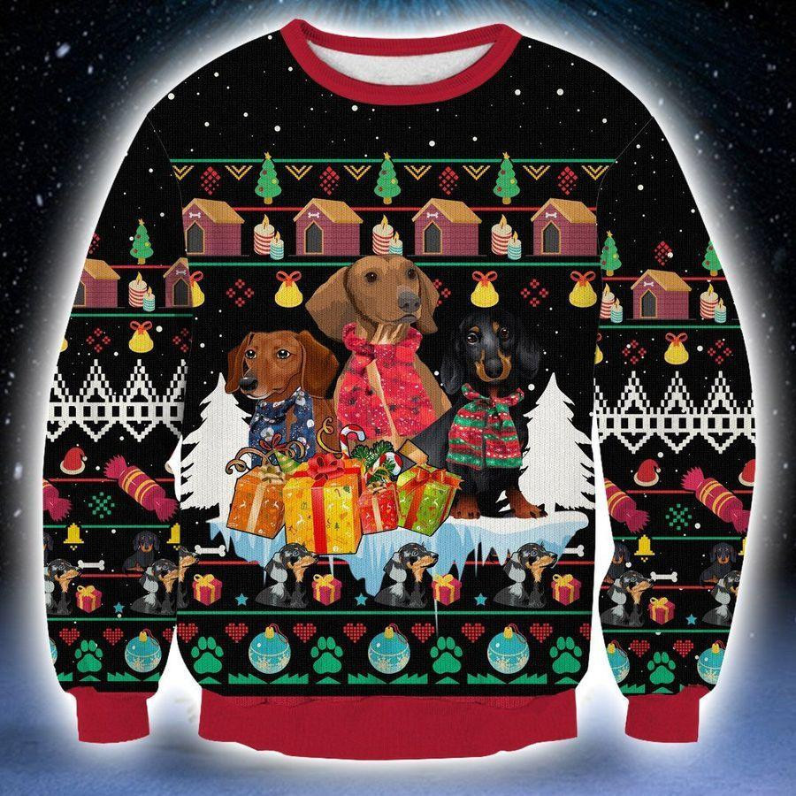 Dachshund Ugly Christmas Sweater Adult 3D Funny Matching for family