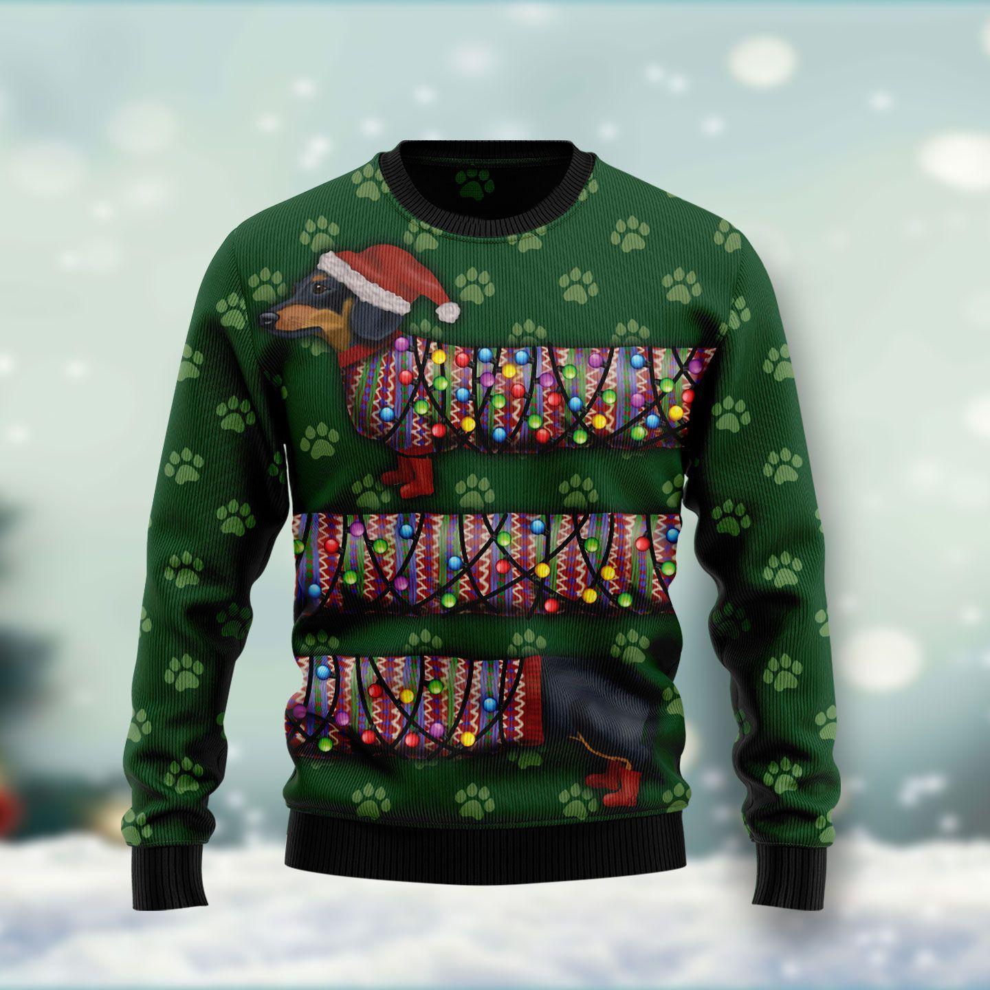 Dachshund Ugly Christmas Sweater Adult 3D Funny Matching for family