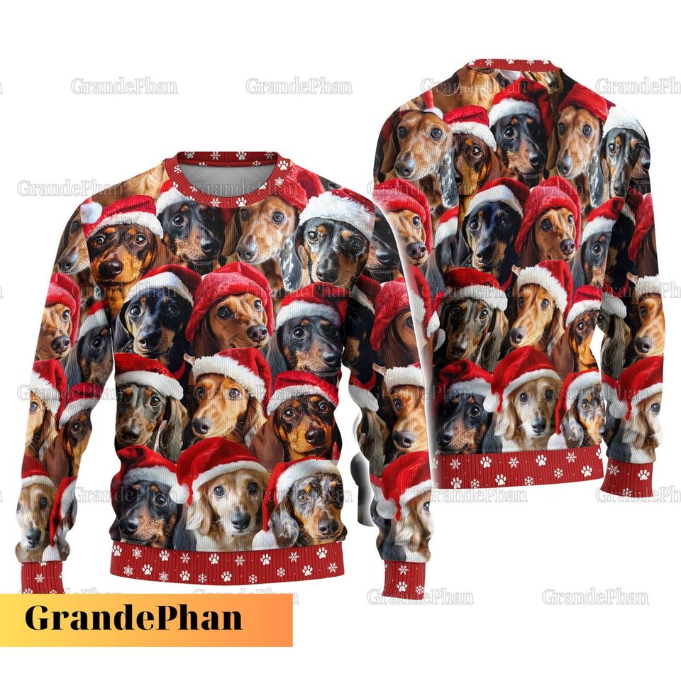 Dachshund Ugly Christmas Sweater, Dachshund Sweater