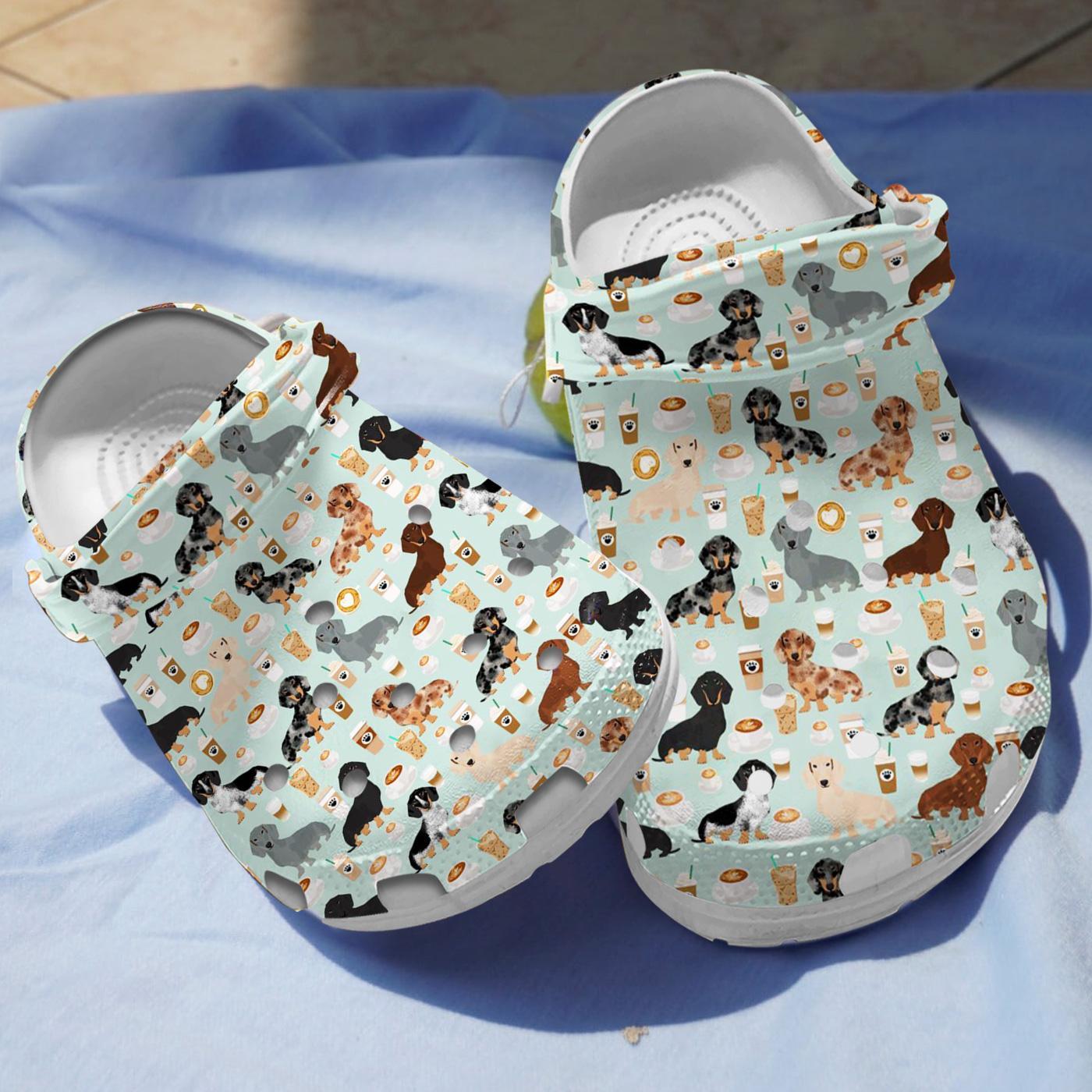 Dachshunds Coffee Cups Crocs Crocband Clogs Shoes Comfortable For Men Women and Kids
