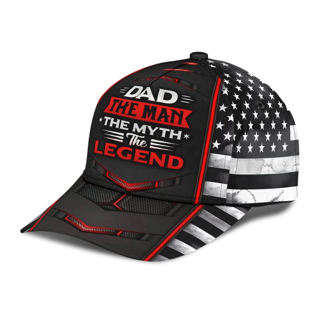 DAD Baseball Cap Dad US Myth Legend Red Flag Classic Hat Trucker Hats Custom Hats Gifts For Men & Women
