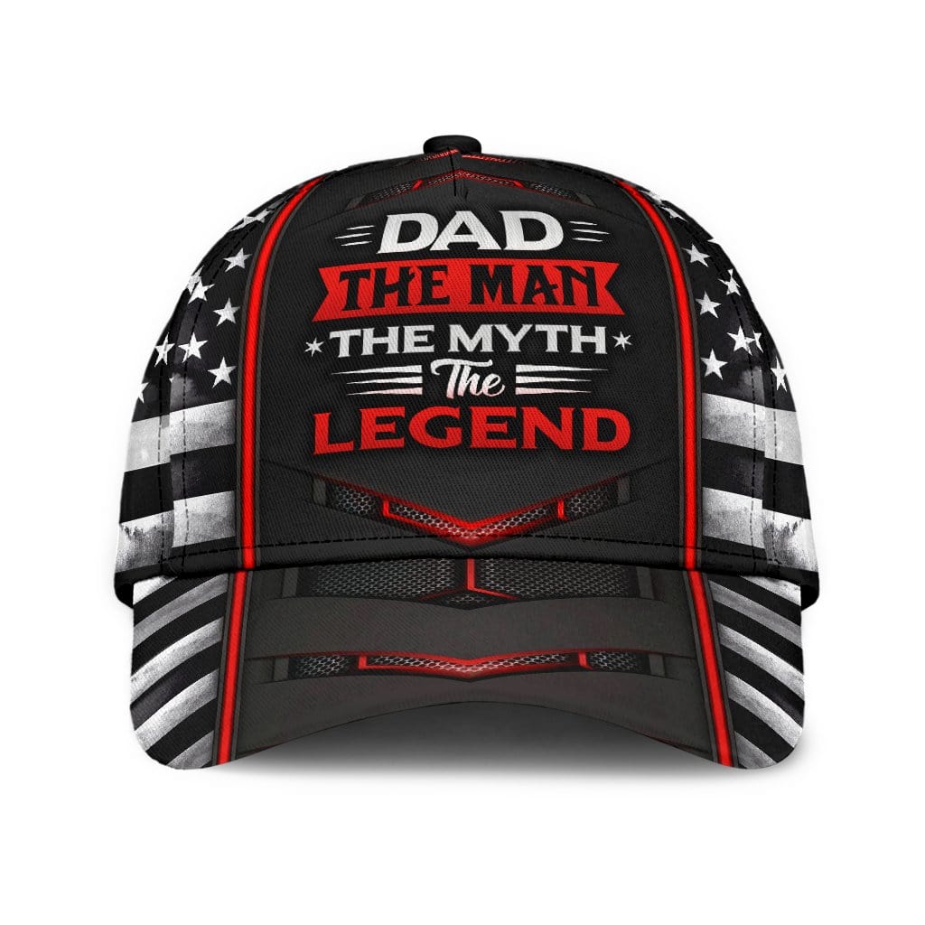DAD Baseball Cap Dad US Myth Legend Red Flag Classic Hat Trucker Hats Custom Hats Gifts For Men & Women